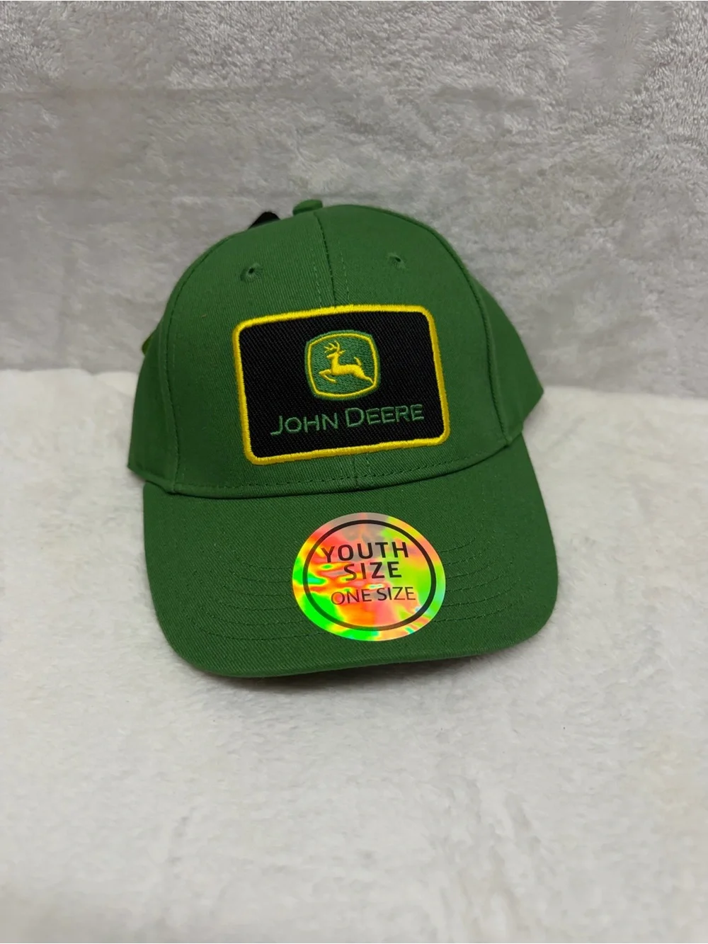 John Deere Green Cap with Yellow Trim and Black Patch